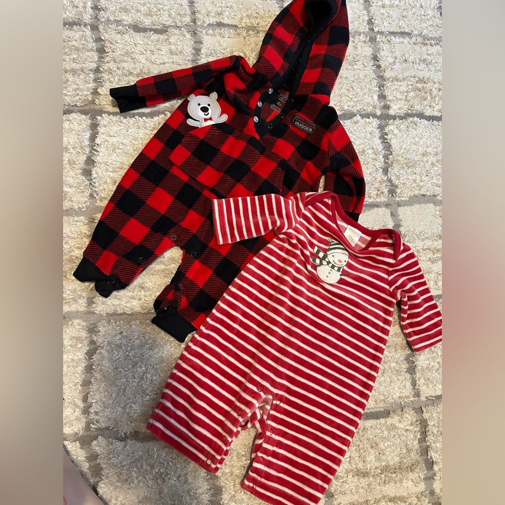 Gymboree Red and Black Cozy Footies